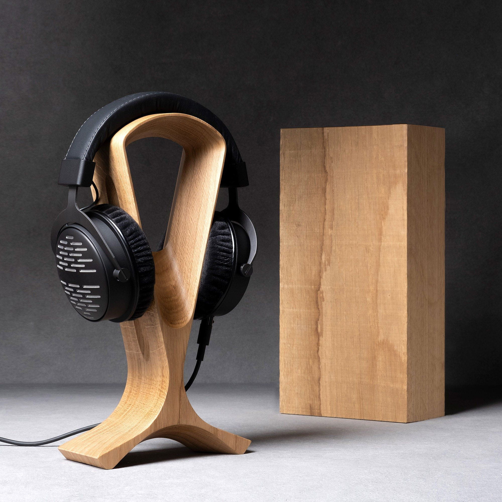 Headphone stand in aluminum polished and red wood Amaranth ( model: hot Alpha )